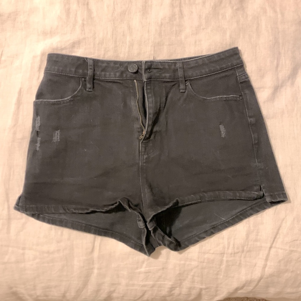 BDG denim black high rise shorts
